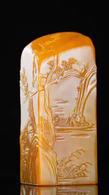 Laos Stone North Field yellow stone seal Shoushan Shoushan Crystal Field yellow frozen hand pieces