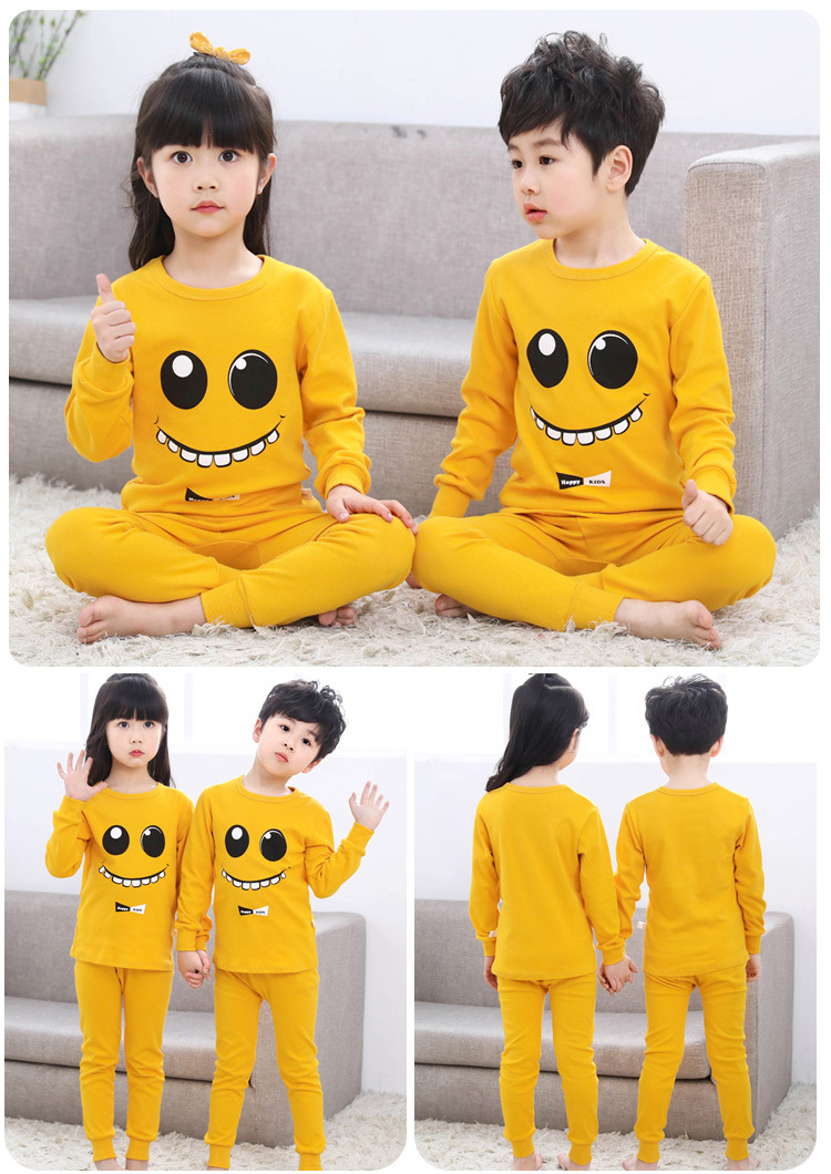 Bộ đồ lót trẻ em cotton ấm mùa thu quần áo cho bé mùa thu và mùa đông đồ lót bó sát bé trai bé gái 2-3 tuổi đồ ngủ trẻ em