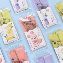 Triangle ruler set straight size stationery pupil cute fruit sleeve for male and female student to learn stationery four pieces