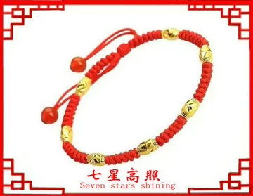 Vòng chân của phụ nữ Dây chuyền vàng 2018 của phụ nữ Dây đai đỏ Dây đan bằng tay Vàng vòng đeo chân nữ