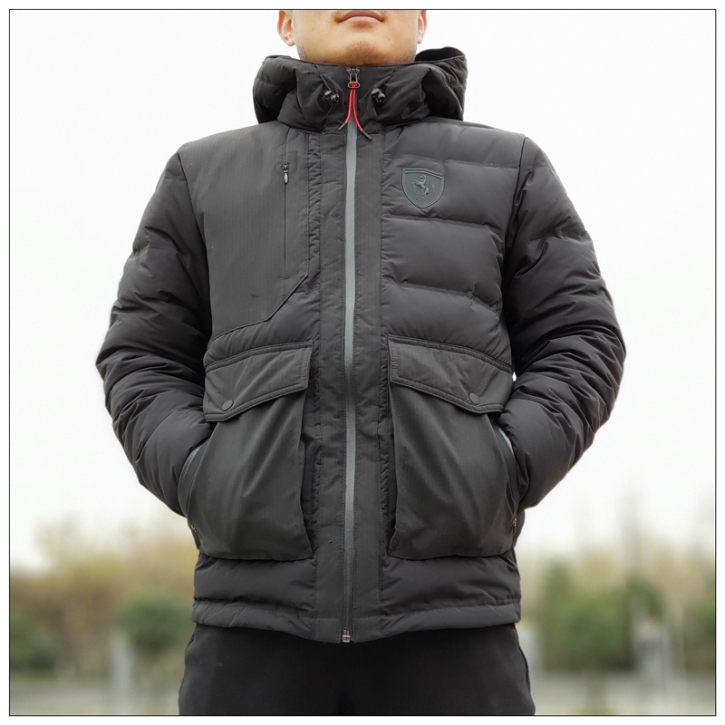 Puma Hummer Down Jacket Nam Ferrari Chung Ferrari Black Winter Sport Down Jacket 573454 - Thể thao xuống áo khoác áo khoác phao trẻ em