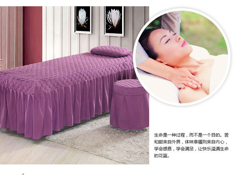 Meiyil cao cấp làm đẹp giường bao gồm bốn bộ bông làm đẹp thân thiện với da trị liệu massage spa giường che ưu đãi đặc biệt ga trải giường spa đẹp