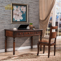 American desk Country solid wood corner computer desk European study Office writing desk Living room computer desk Chair