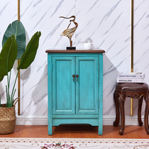 American European furniture Country retro partition Multi-layer Mediterranean Shoe cabinet Entrance dining side cabinet Tea cabinet