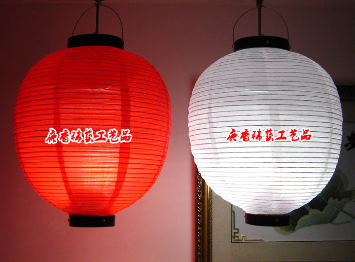 High-grade lanterns, waterproof silk lanterns, Japanese-style dining room cuisine, hotel and room decoration, round red and white custom-made