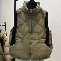 European-made duvet vest girl 22 new Korean version of fashion and foreign-leaned white duck down shoulder vest short jacket