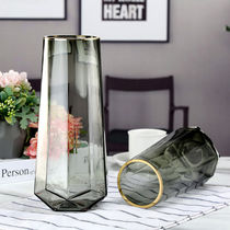 New Light Lavish Style Minimalist Wind Transparent Glass Small Vase Water Raised Flower Arrangement Living Room Swing Piece Creative Light Lavish Floral