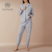 NEIWAI bên trong và bên ngoài Cozy Bà cotton dịch vụ nhà đồ ngủ ngủ quần đặt dài tay màu điểm cô gái mùa xuân và mùa hè đồ bộ nam