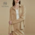 Dệt kim cotton màu đơn giản áo sơ mi lỏng lẻo đồ ngủ nữ mỏng ấm tự canh nhà quần áo giản dị NEIWAI bên trong và bên ngoài đồ bộ mặc nhà bằng vải thun Pyjama