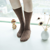 Retro Locomotive Miscellaneous Color Heaps Stockings Socks Female short Sox Socks Coarse Needle Pure Cotton Warm Autumn winter Mori