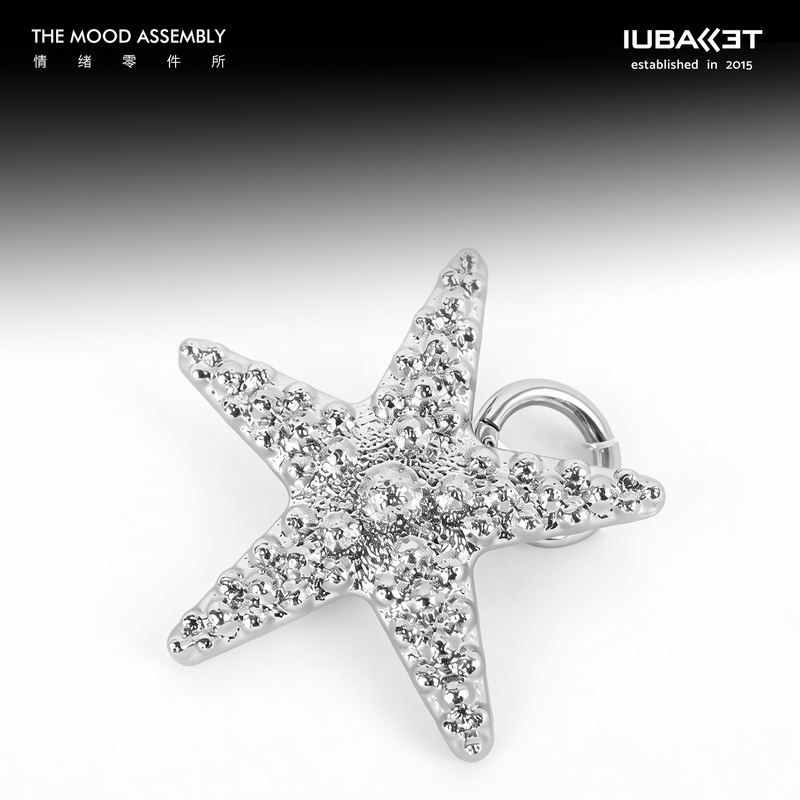 Iuballet Starfish Pendant, Fashionable and Simple Five-Pointed Star Decorative Accessory, Metal Bag Charm