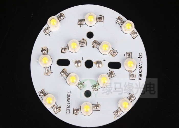 Đèn LED công suất cao 1W hạt với đế nhôm 3W 5W 7*1W ấm/đèn downlight trắng hướng dẫn theo dõi bảng đèn 1WLED