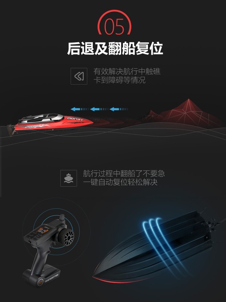 Youdi Children's Toy Rechargeable Large Remote Control Boat Waterproof High-Speed Speedboat Can Be Launched into the Water Ship Model for Boys