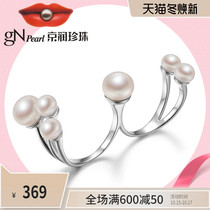 Jingrun Pearl Ring Zhao Yang S925 silver inlaid fresh water pearl ring steamed bun-shaped fashion jewelry women