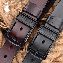  Baoka mens belt Chi kangaroo returns to trade Alloy needle buckle Glossy cowhide single lap fashion all-match waist belt