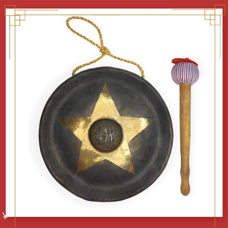 Fang Chaosheng Gong, drum gong, musical instrument ring, copper Qin Kong, high-side bag gong, copper bell, traditional five-pointed star gong, big orangutan milk gong