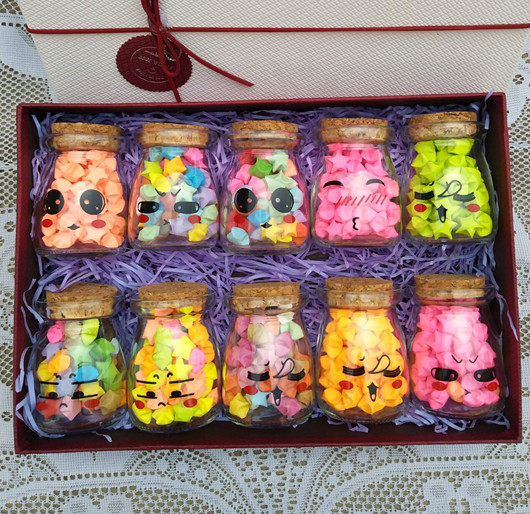 Origami star glass bottle creative expression wishing bottle DIY handmade finished Lucky Star Valentine's Day Birthday gift