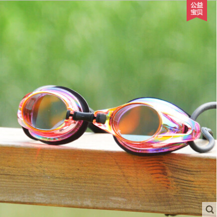 English swimming glass female high-definition waterproof anti-fog large frame boy child professional training competition girl swimming mirror