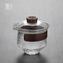 Tianyi Pavilion Japanese Hammer Glass Cover Bowl Tea Cup Not Hot Single Tea Bowl Large Handheld Teapot Tea Tea set