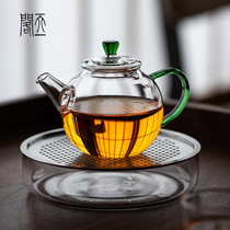 Tianyi Pavilion Japanese-style glass small bubble teapot kung fu tea set transparent tropical filter retro wind single pot