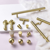Pure Brass Cabinet Door Drawer Pull Handle Modern Minima Gold Light Lavish Solid Cabinet Wardrobe Son Nordic Single Hole Handle