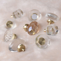 Crystal pigeon egg champagne glass wardrobe door handle cupboard with light lavish modern transparent drawer small handle