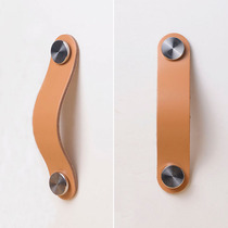Stainless steel cabinet door drawer leather handle minimalist leather light lavish anti-bumper furniture leather handle bed head cabinet shoe cabinet handle