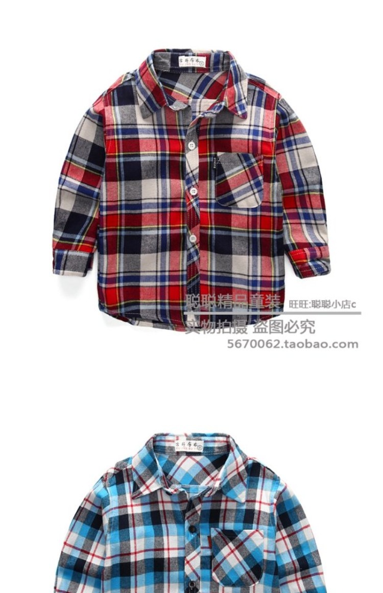 Áo sơ mi cotton bé gái bằng vải cotton trẻ em dài tay Áo sơ mi trẻ em mùa thu kẻ sọc áo dày shop trẻ em