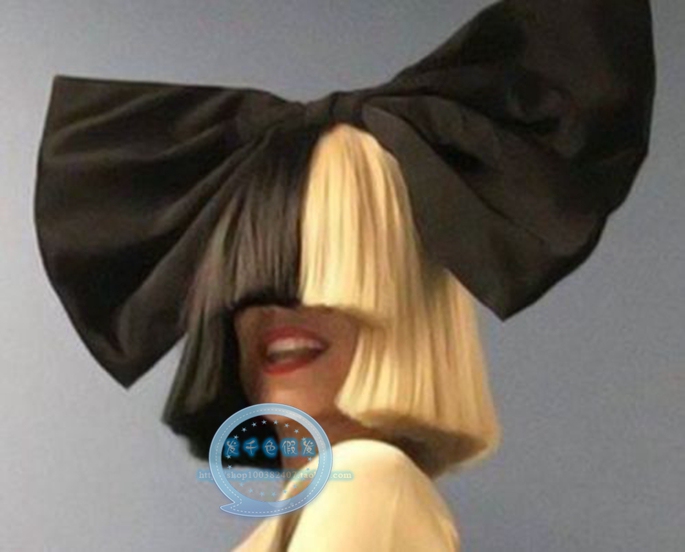 European and American Singer Sia Wig, Black and Gold Yin-Yang Hairstyle, Bobo Short Hair, No Hair Accessories European and American Singer Sia Wig, Black and Gold Yin-Yang Hairstyle, Bobo Short Hair, No Hair Accessories