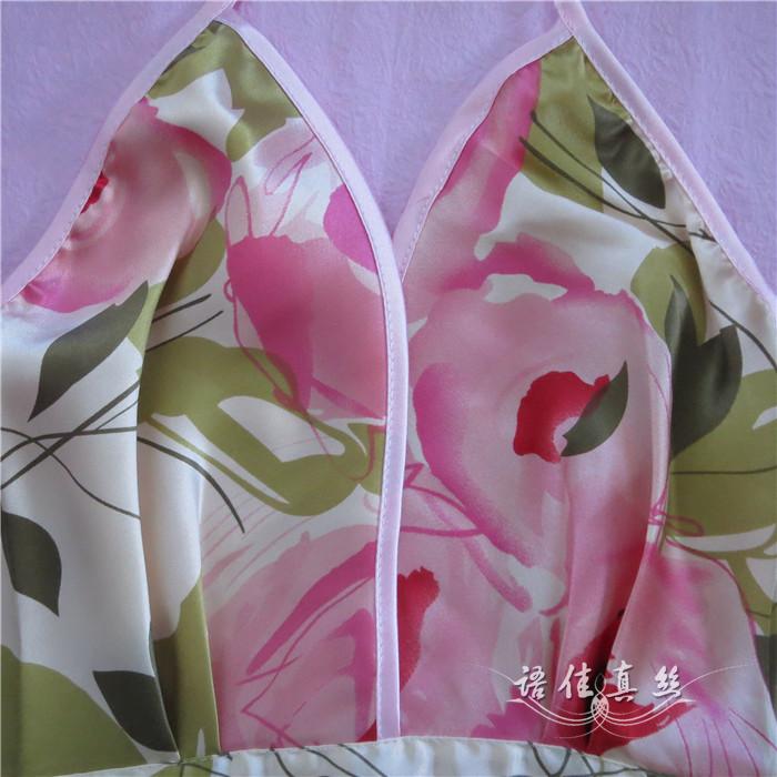 Tạp dề lụa tay áo dudou ladies sexy đồ ngủ phù hợp với đồ lót thoải mái nữ lụa dành cho người lớn tạp dề V cổ áo ladies bộ đồ ngủ yếm thêu 