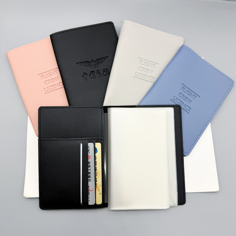 Multi-Card Slot Pu Civil Aviation Crew Flight Attendant Pilot Aviation License Document Holder Passport Bag Travel Passport Holder