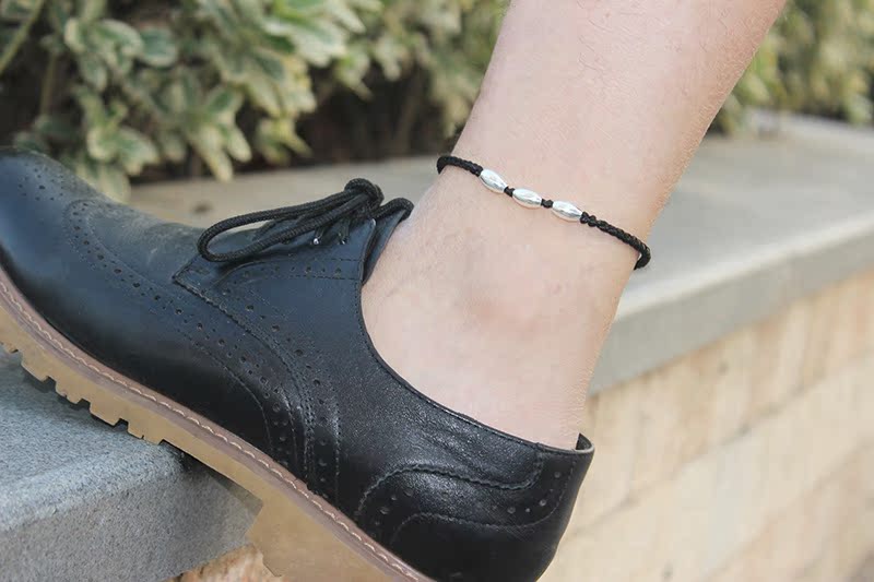 Quà tặng năm mới 999 sterling bạc lợn năm sinh năm chuông nam và nữ dây đỏ vòng chân sinh viên đôi chân dây dệt cửa hàng phụ kiện
