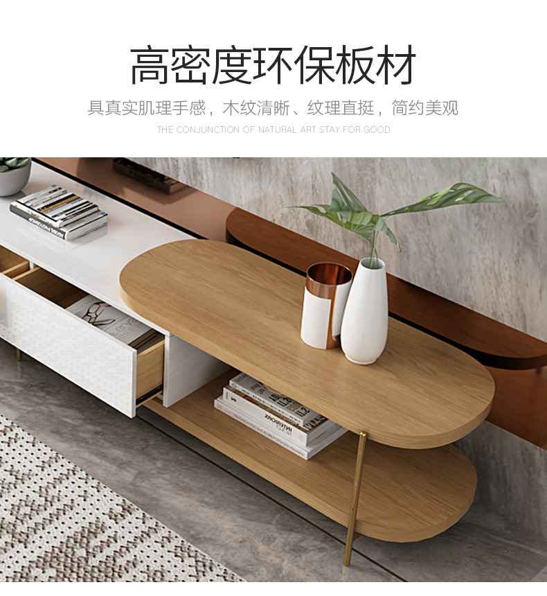 Nội thất ba mảnh Ánh sáng sang trọng bàn cà phê Tủ kết hợp tủ bếp Bắc Âu hiện đại tối giản phòng khách đặt căn hộ nhỏ tròn bàn cà phê - Bộ đồ nội thất mẫu giường ngủ hiện đại 2020