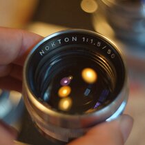 (German)Extreme Black Face Nokton 50 1 5 Spike White Face L39 Voigtlander