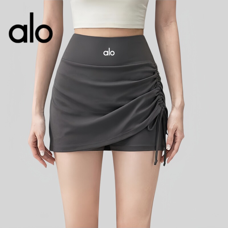 Aio Fake Two-Piece High-Waisted Tummy Control Butt-Lifting Yoga Skirt Pants with Side Drawstring for Outdoor Running Training Sports Fitness Pants Aio Fake Two-Piece High-Waisted Tummy Control Butt-Lifting Yoga Skirt Pants with Side Drawstring for Outdoor Running Training Sports Fitness Pants
