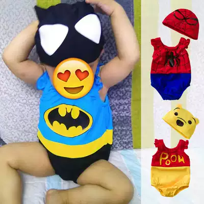 Infant children's swimsuit Men and women's children's one-piece cute cartoon 0-3 years old children's baby bathing hot spring swimming costume