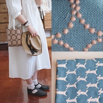 Moumo South Independent Studio Embroidery Running Rabbit Bell Drum Bucket Bag Skewed Backpack