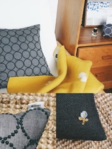 Moumo South Independent Studio Bell Drum Ming Harris Herringbone Textured Splicing Holding Pillow Cover