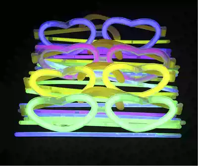 Ball jewelry fluorescent stick decorative eye frame glowing glasses frame peach heart eye frame heart-shaped glasses frame