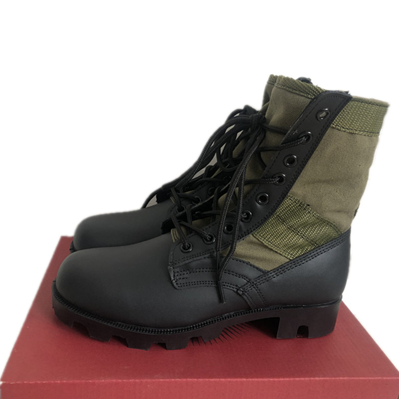 Army fan boots men's and women's special forces combat boots Panama army green leather outdoor desert boots molded shoes spring and autumn