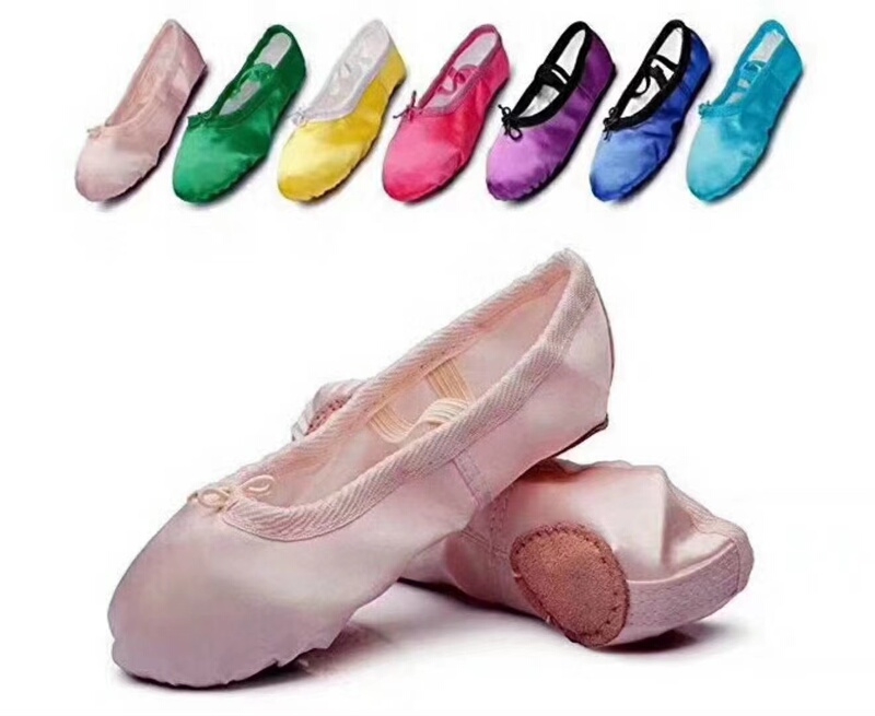Satin Fabric Ballet Shoes for Children and Adults, Ballet Shoes, Teacher Shoes, Soft-Soled Summer Practice Cat Paw Shoes, Body Shape