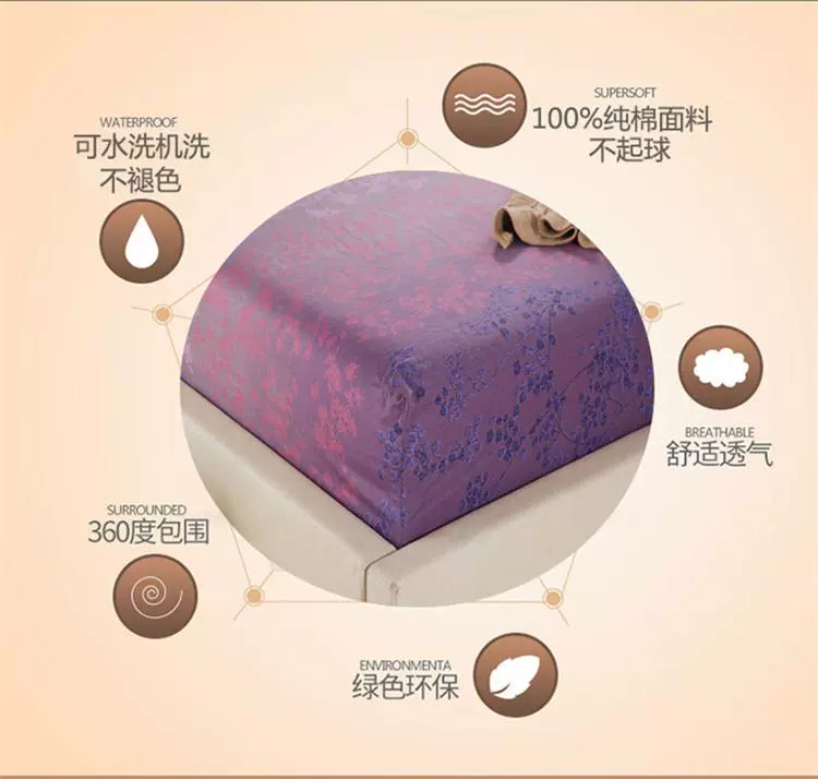 Bông khăn trải giường giường công thức Li một đơn mảnh giường gác 1,5m bụi 1.8m bông vỏ bọc cho một chiếc giường làm bằng séc giường - Trang bị Covers ga chun trải giường	