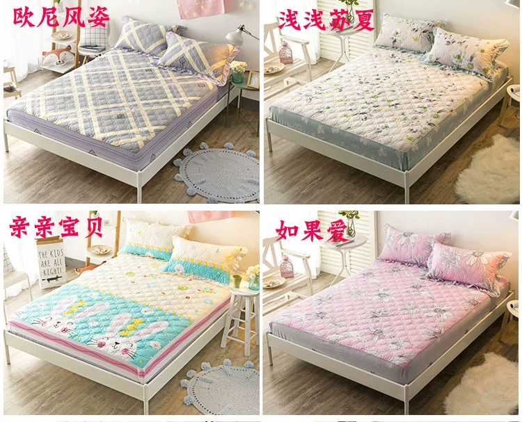 Được trang bị dày bông bông khăn trải giường một mảnh bảo vệ nắp trượt 1.5m1.8m nệm bìa nắp và giường bông Li - Trang bị Covers