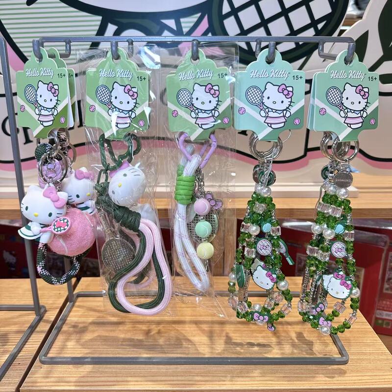Miniso Hello Kitty Tennis Diary Series 3D Beaded Racket Pendant - Hello Kitty