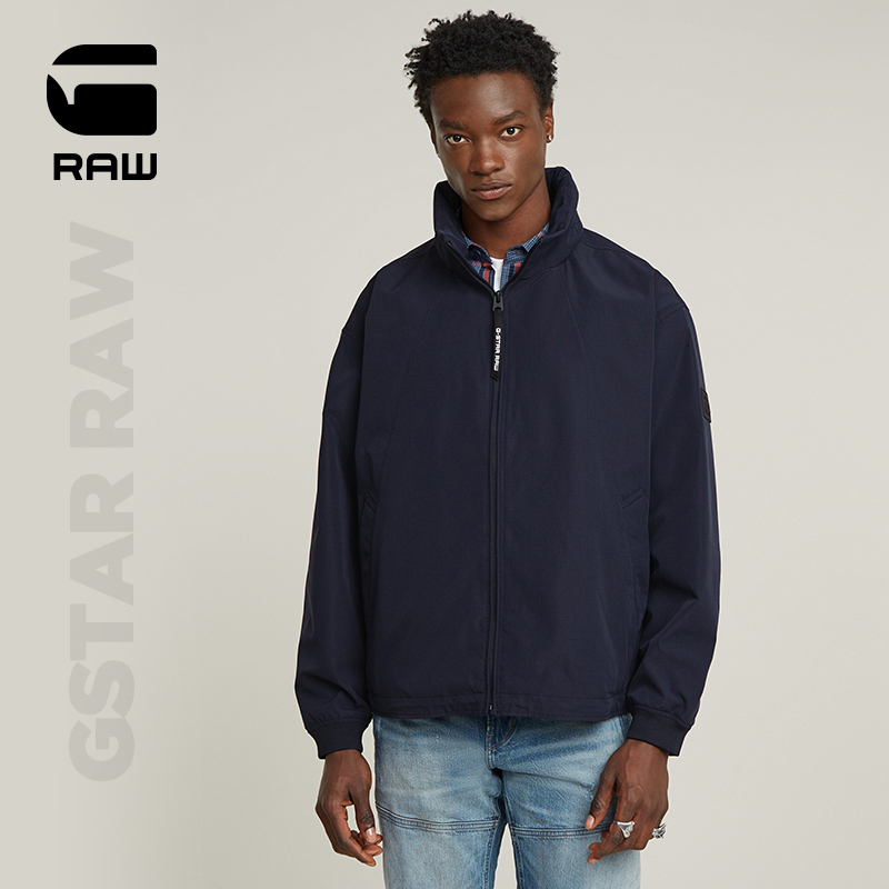 G-Star Raw Versatile Men's Sporty Stand-Collar Stylish Water-Resistant Navy Blue Jacket Men's Trendy D26114 G-Star Raw Versatile Men's Sporty Stand-Collar Stylish Water-Resistant Navy Blue Jacket Men's Trendy D26114