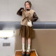 New Year's clothes girls winter skirt plus velvet thick annual dress skirt suit fur vest children's dress autumn and winter