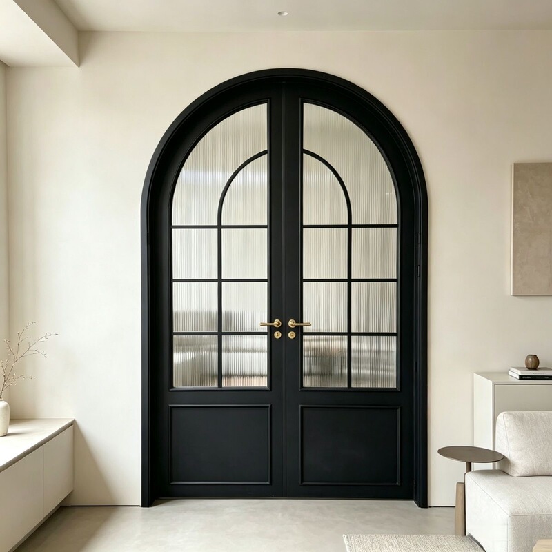 French-Style Retro Arch Door, Arched Door, Curved Arc Composite Glass Door, Bedroom Door, Bathroom Door French-Style Retro Arch Door, Arched Door, Curved Arc Composite Glass Door, Bedroom Door, Bathroom Door