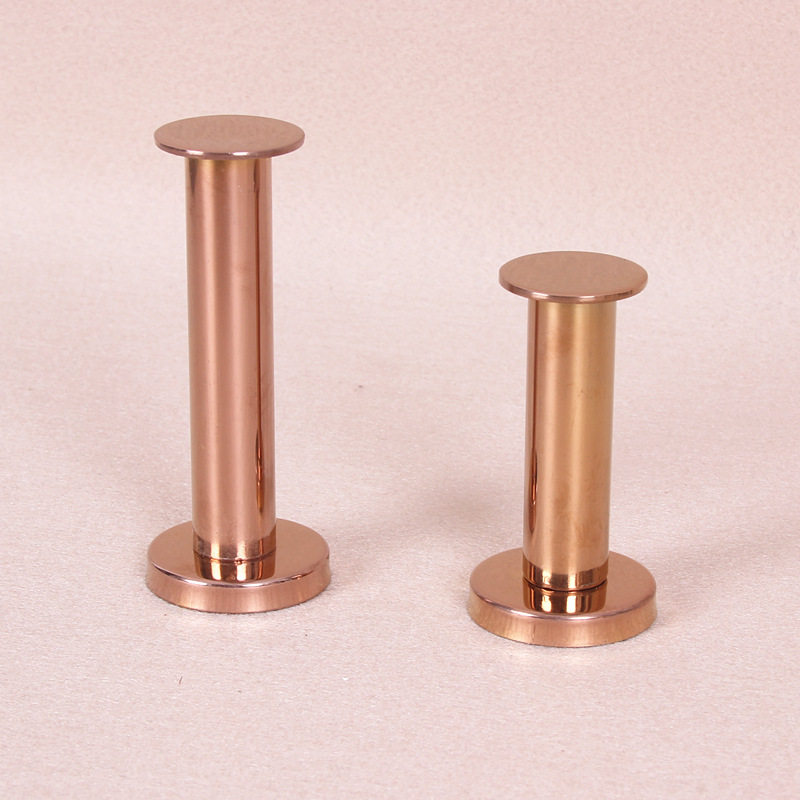 High-end Rose Gold Hook Clothing Shop Clothes Hanger Show Rack Rose Gold Dot Hung Leather Grass Is Hanging Single Round Head Hook