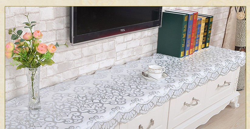 Phong cách châu Âu PVC mạ vàng khăn trải bàn Bàn trang điểm bàn cà phê mat TV tủ giày tủ đầu giường bìa tùy chỉnh vải bìa - TV tivi qled samsung