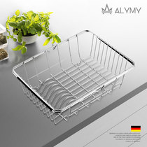 Drain rack kitchen stainless steel sink basket telescopic drain blue bowl basket wash basket shelf